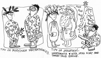 Riitta Uusitalo - Tipu Laitinen sarjakuva originaaleja